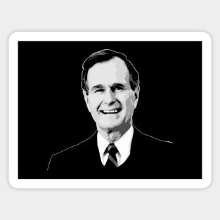 George H.W. Bush Black and White Sticker